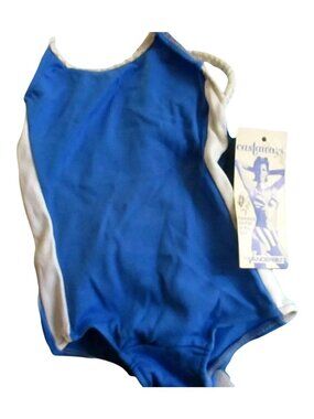 Girls 3 3T Vintage 1980's Swimsuit Blue 1 Piece swim suit Castaways New With Tag